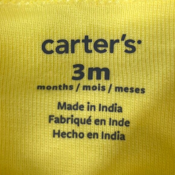 Carters Baby Bodysuit Lemon Print Ruffle Strap Yellow Size 3 Months New - Picture 4 of 6